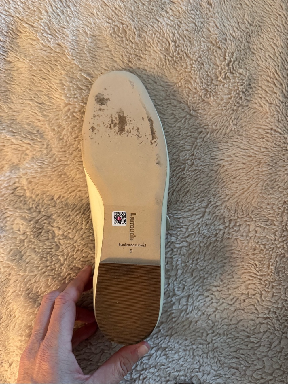 Larroude Blair Mary Jane Flats in Cream - Picture 4 of 5